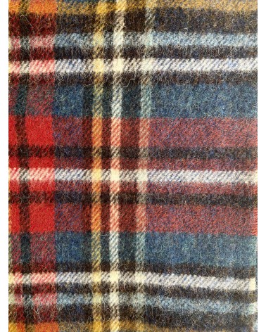 Tartan throw STEWART Navy - Merino wool blanket Bronte by Moon clan plaids english sofa cozy soft throw blanket