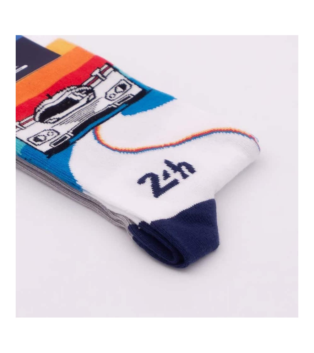 Lemans Retro Racer - Chaussettes originales Heel Tread jolies chausset pour homme femme fantaisie drole originales