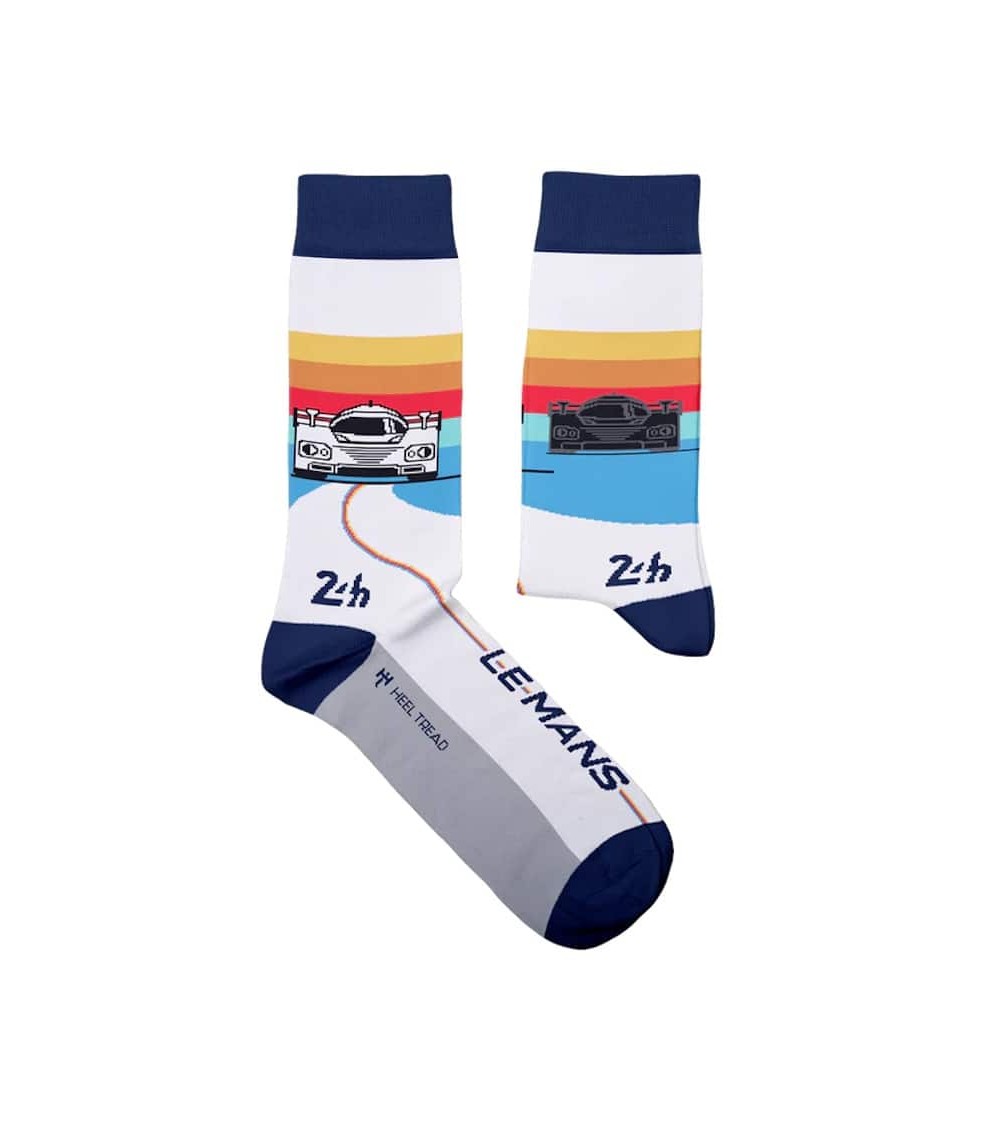 Lemans Retro Racer - Chaussettes originales Heel Tread jolies pour femme originales pour homme chausset rigolotes drole Suisse