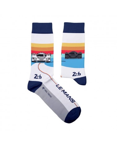 Lemans Retro Racer - Chaussettes originales Heel Tread jolies chausset pour homme femme fantaisie drole originales