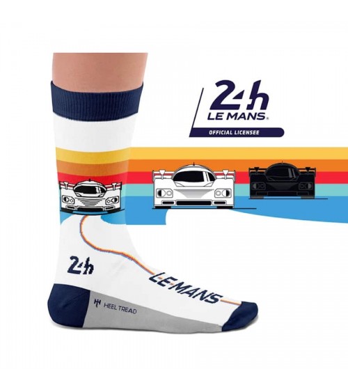 Lemans Retro Racer - Calzini particolari in cotone Heel Tread calze da uomo per donna divertenti simpatici particolari