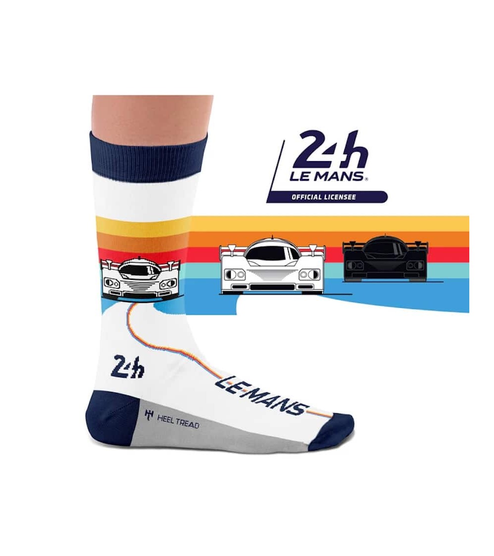 Lemans Retro Racer - Chaussettes originales Heel Tread jolies pour femme originales pour homme chausset rigolotes drole Suisse