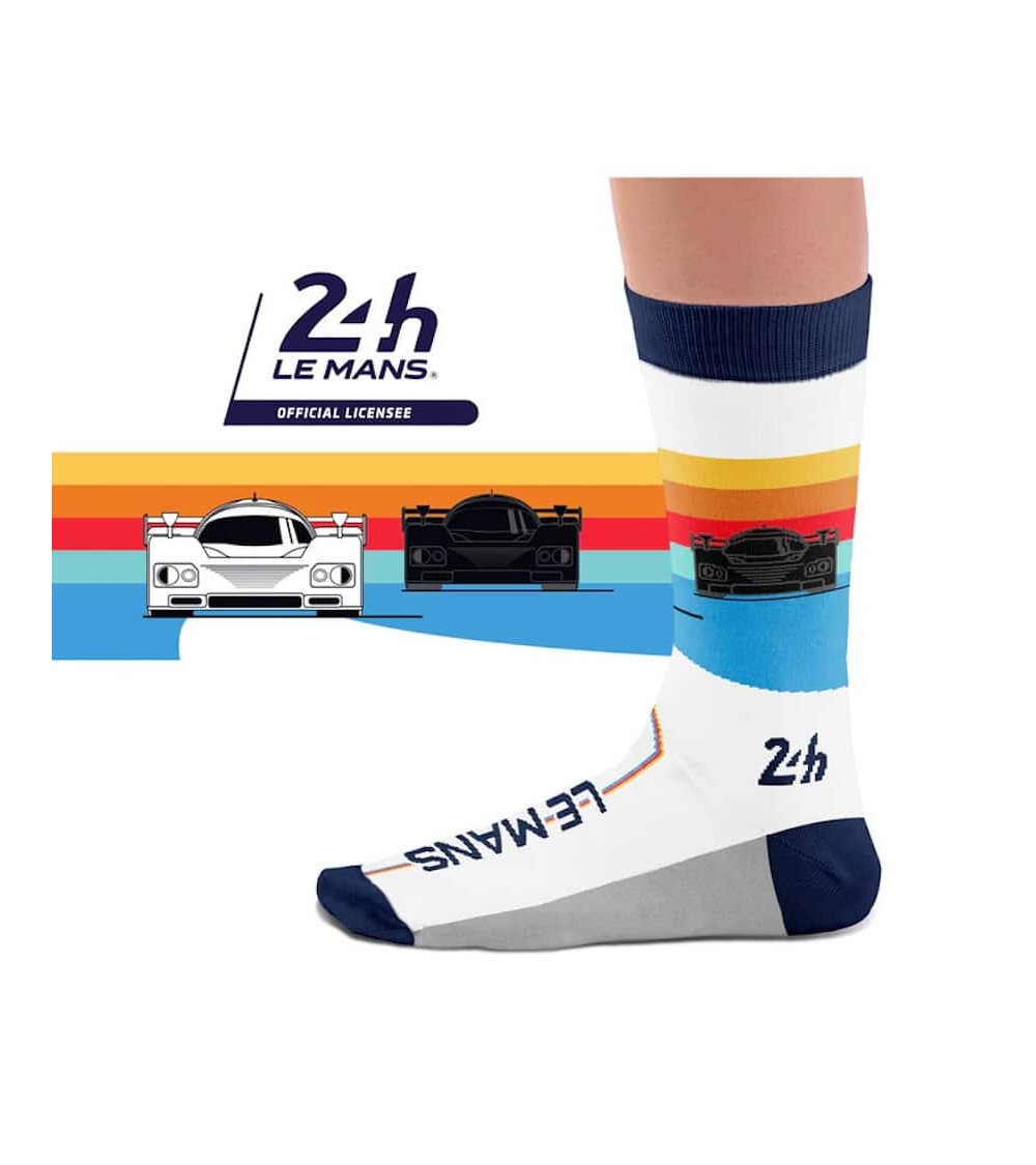 Lemans Retro Racer - Chaussettes originales Heel Tread jolies pour femme originales pour homme chausset rigolotes drole Suisse