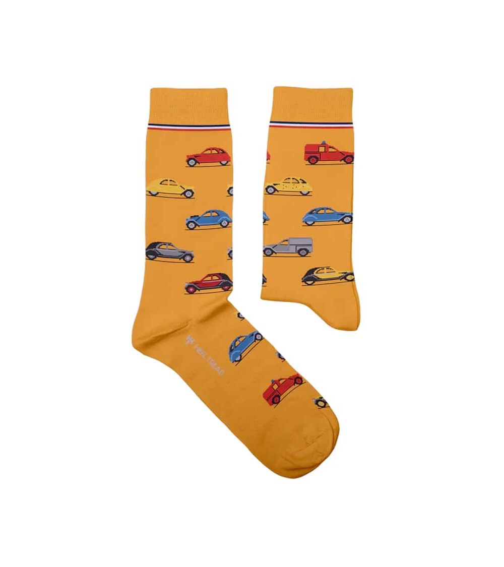 2CV - Lustige Socken Citroen 2 Chevaux Heel Tread socke kuschelsocken für damen lustig herren farbige coole socken