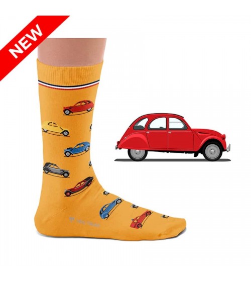 2CV - Calzini divertenti in cotone Heel Tread calze da uomo per donna divertenti simpatici particolari