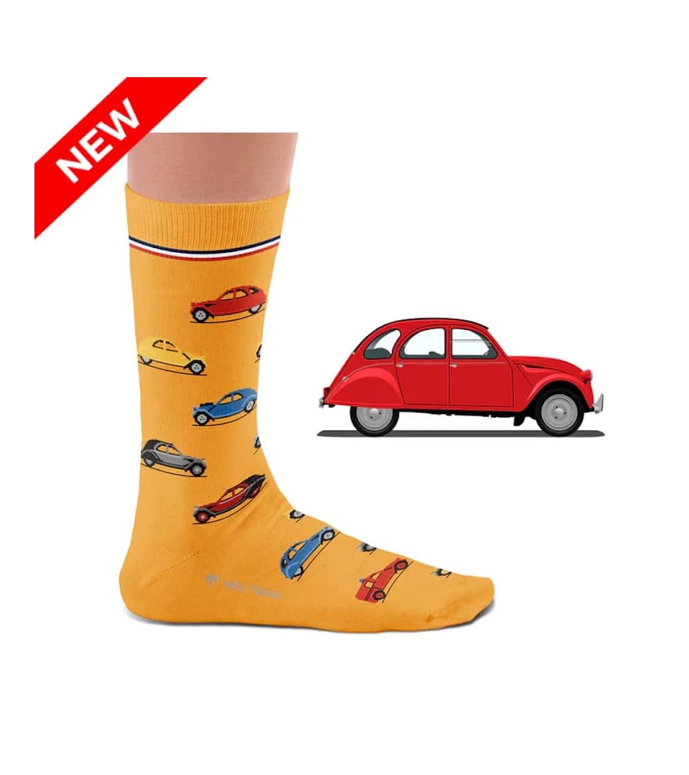 2CV - Lustige Socken Citroen 2 Chevaux Heel Tread socke kuschelsocken für damen lustig herren farbige coole socken