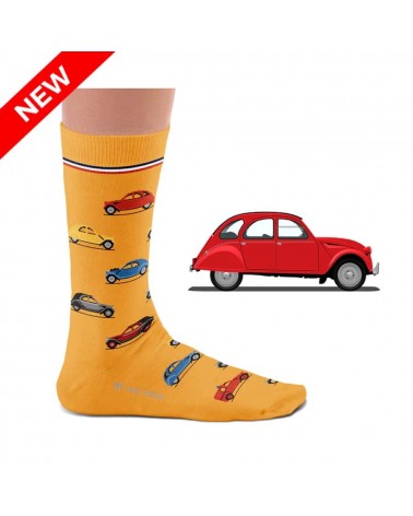 2CV - Chaussettes originales Heel Tread jolies chausset pour homme femme fantaisie drole originales