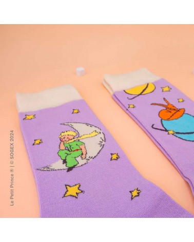 Planètes violettes - Chaussettes le Petit Prince Sock Affairs jolies chausset pour homme femme fantaisie drole originales