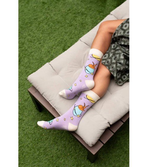 Purple Planets - The Little Prince Socks Sock Affairs funny crazy cute cool best pop socks for women men