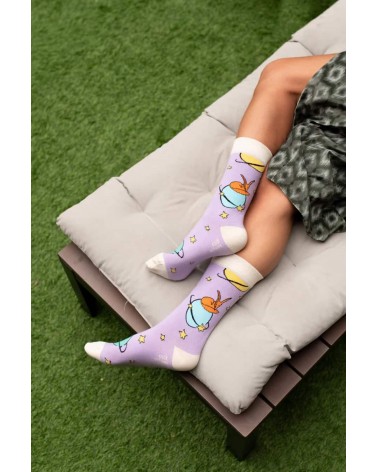 Purple Planets - The Little Prince Socks Sock Affairs funny crazy cute cool best pop socks for women men