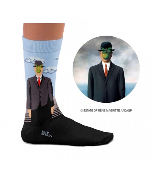 Le fils de l'homme - Chaussettes René Magritte Curator Socks calendrier de l avent chaussettes jolies chausset pour homme fem...