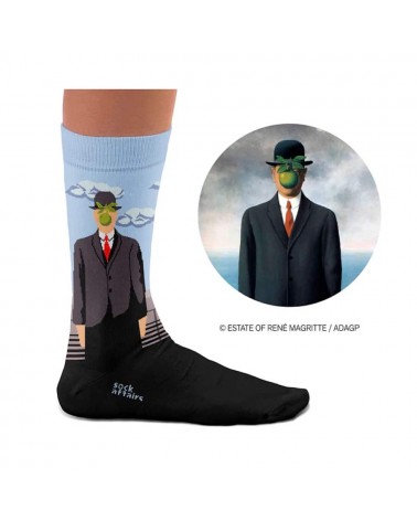 Le fils de l'homme - Chaussettes René Magritte Curator Socks calendrier de l avent chaussettes jolies chausset pour homme fem...