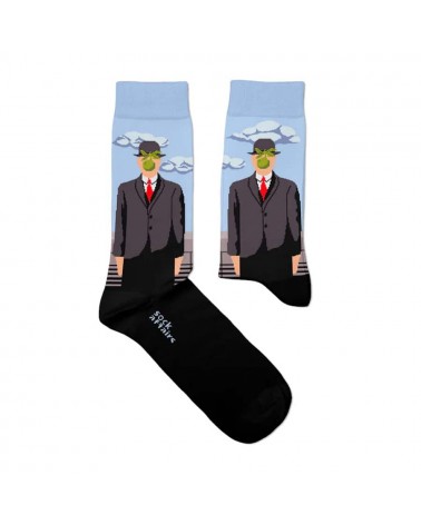 Le fils de l'homme - Chaussettes René Magritte Curator Socks calendrier de l avent chaussettes jolies chausset pour homme fem...