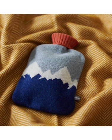 Navy Mountains - Hot water bottle with wool cover Catherine Tough bag long rechargeable luxury cute