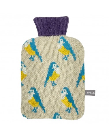 Blue Tits - Small Hot water bottle with wool cover Catherine Tough bag long rechargeable luxury cute