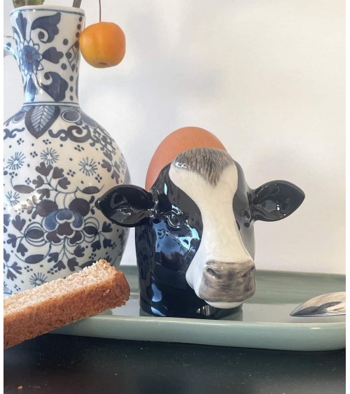 Vache Holstein - Coquetier original en céramique Quail Ceramics oeuf original design