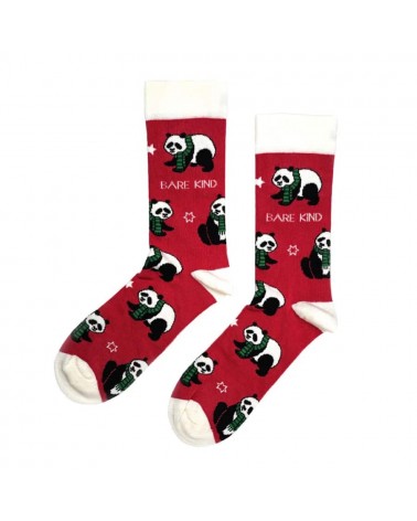 Save the Pandas - Christmas Bamboo Socks Bare Kind funny crazy cute cool best pop socks for women men