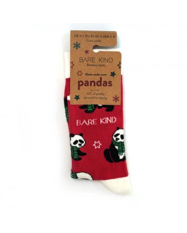 Save the Pandas - Christmas Bamboo Socks Bare Kind funny crazy cute cool best pop socks for women men