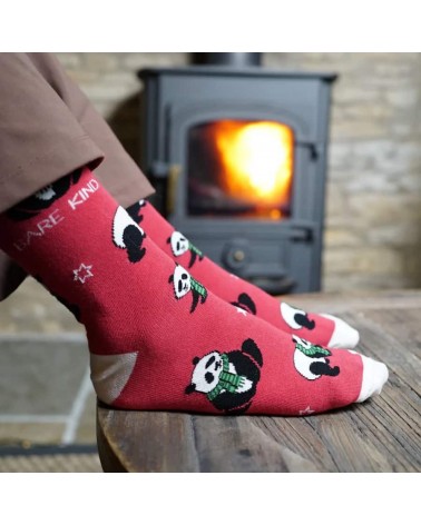 Save the Pandas - Christmas Bamboo Socks Bare Kind funny crazy cute cool best pop socks for women men