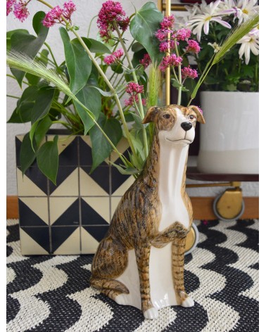 Vase à fleurs - Lévrier Quail Ceramics design fleur décoratif original kitatori suisse