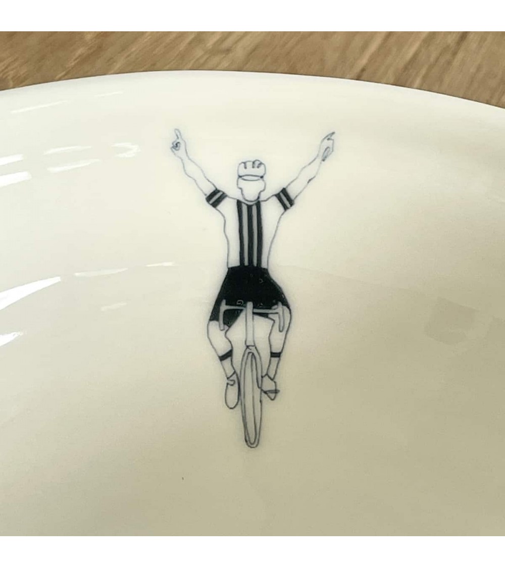 Cyclist man - fine porcelain bowl Keramiek van Sophie ramen salad fruit pasta soup cereal ceramic bowl