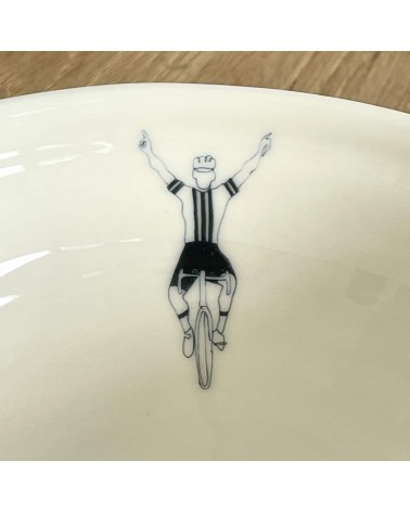 Ciclista uomo - ciotola in porcellana fine Keramiek van Sophie ceramica design particolari