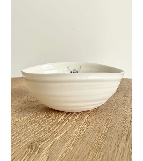 Cyclist man - fine porcelain bowl Keramiek van Sophie ramen salad fruit pasta soup cereal ceramic bowl