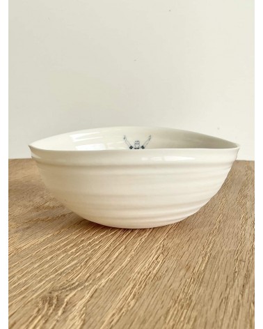 Cyclist man - fine porcelain bowl Keramiek van Sophie ramen salad fruit pasta soup cereal ceramic bowl