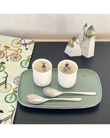 Ciclista uomo - tazzina caffè espresso in porcellana fine Keramiek van Sophie caffè espresso tazza particolari