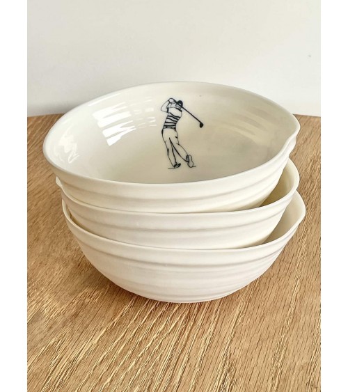 Golfeur - bol en porcelaine fine Keramiek van Sophie breton moderne à oreilles