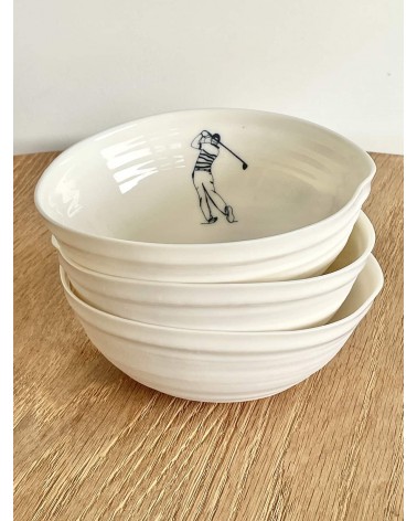 Golfeur - bol en porcelaine fine Keramiek van Sophie breton moderne à oreilles