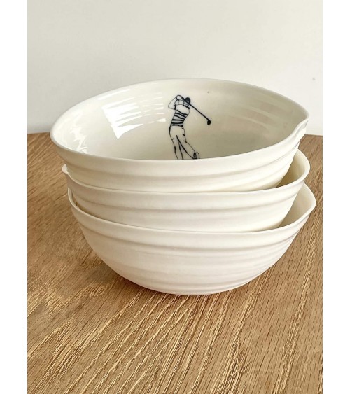 Golfeur - bol en porcelaine fine Keramiek van Sophie breton moderne à oreilles