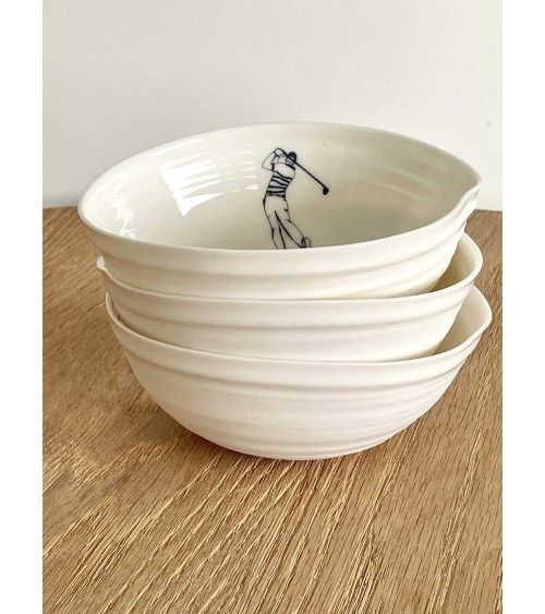 Golfeur - bol en porcelaine fine Keramiek van Sophie breton moderne à oreilles