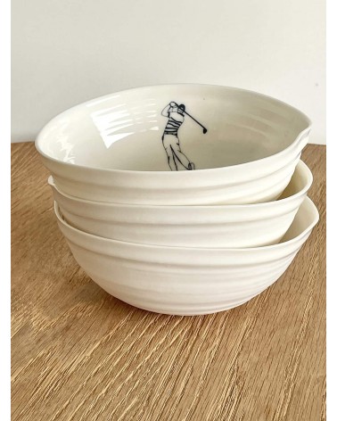 Golfeur - bol en porcelaine fine Keramiek van Sophie breton moderne à oreilles