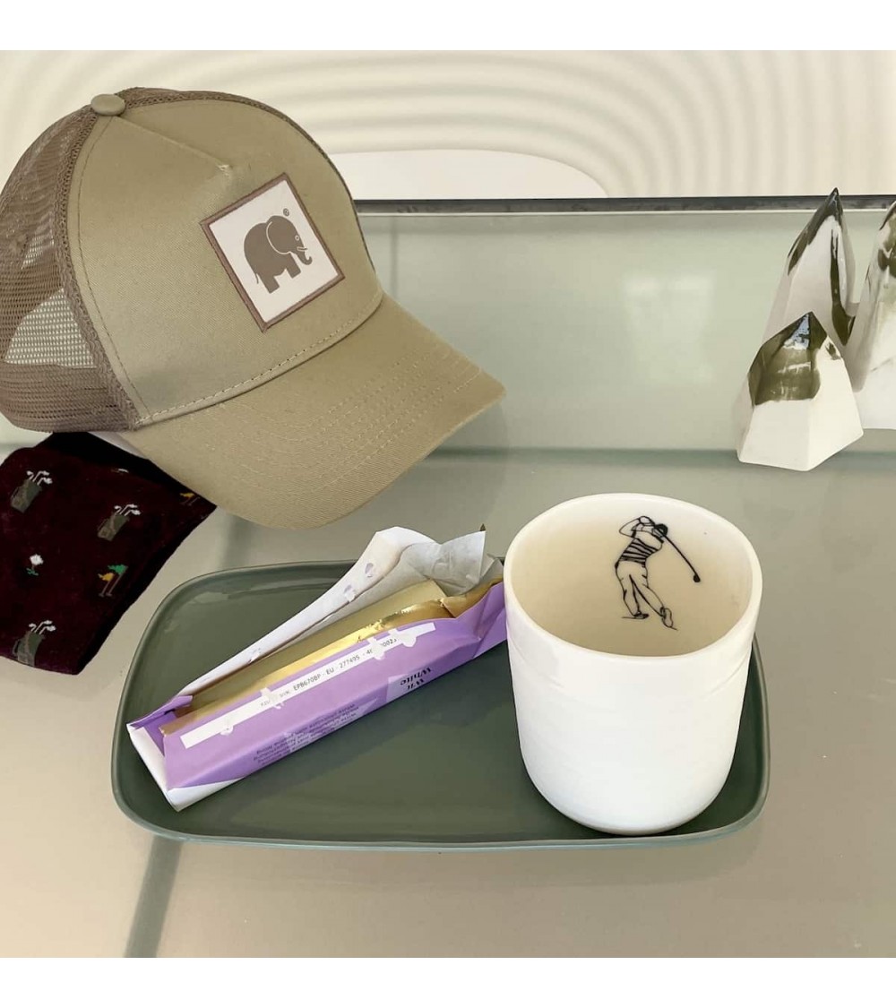 Golfeur - Mug, tasse à café, thé en porcelaine fine Keramiek van Sophie design à café thé cappuccino originale grande grosse ...