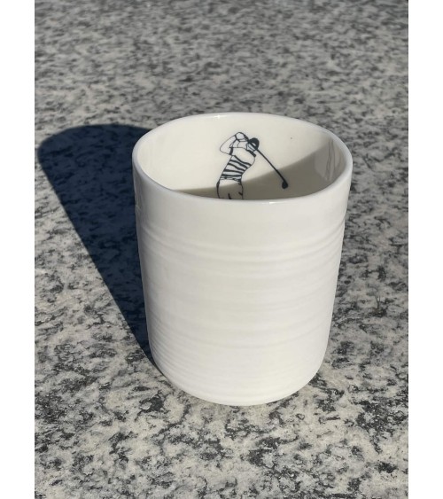 Golfer - fine porcelain mug, coffee cup, tea cup Keramiek van Sophie coffee tea cup mug funny