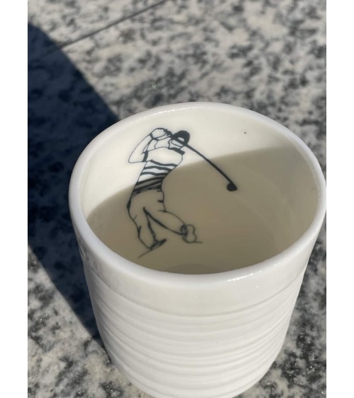 Golfer - fine porcelain expresso cup Keramiek van Sophie coffee tea cup mug funny