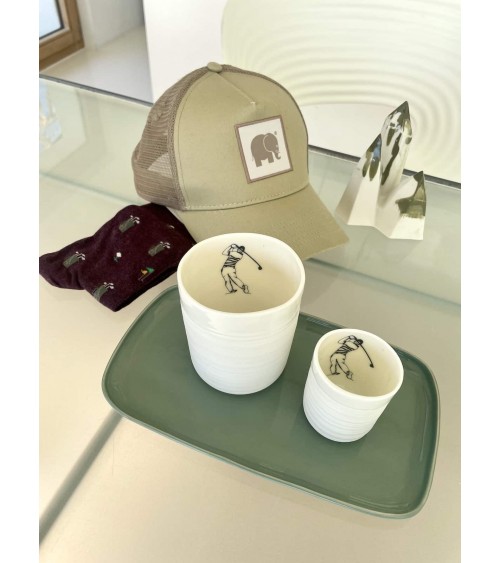 Golfer - fine porcelain expresso cup Keramiek van Sophie coffee tea cup mug funny