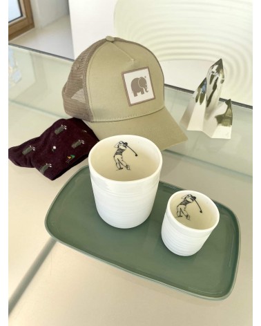 Golfer - Espressotasse, Espressobecher aus Porzellan Keramiek van Sophie kaffeetassen teetasse grosse lustige schöne kaufen