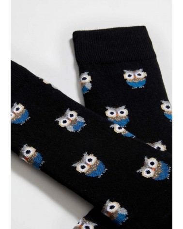 BeOwl - schwarze Socken mit motiv Eule Besocks socke kuschelsocken für damen lustig herren farbige coole socken