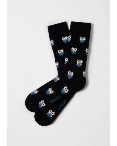 BeOwl - Organic cotton cool black socks Besocks funny crazy cute cool best pop socks for women men