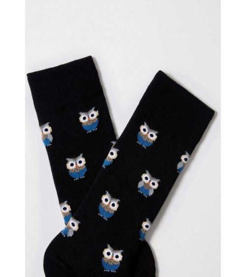 BeOwl - schwarze Socken mit motiv Eule Besocks socke kuschelsocken für damen lustig herren farbige coole socken