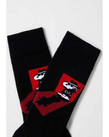 Be Snoopy Detective - Schwarze Socken aus bio Baumwolle Besocks socke kuschelsocken für damen lustig herren farbige coole socken