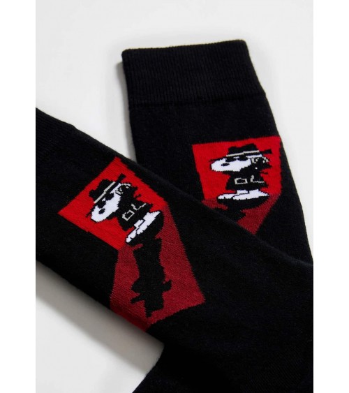 Be Snoopy Detective - Calze divertenti in cotone bio - nero Besocks calze da uomo per donna divertenti simpatici particolari