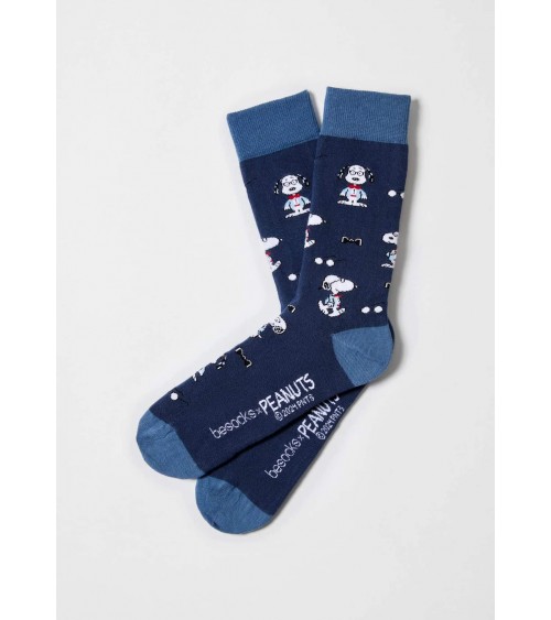 Be Snoopy Preppy - Cute Organic cotton socks - Blue Besocks funny crazy cute cool best pop socks for women men