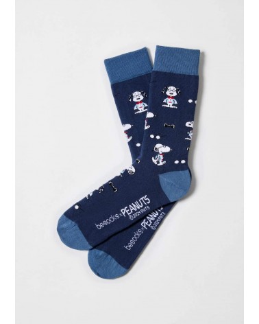 Be Snoopy Preppy - Cute Organic cotton socks - Blue Besocks funny crazy cute cool best pop socks for women men