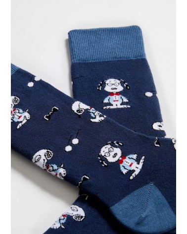 Be Snoopy Preppy - Cute Organic cotton socks - Blue Besocks funny crazy cute cool best pop socks for women men