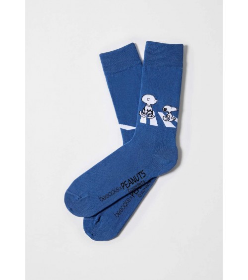 Be Snoopy Walk - Cute Organic cotton socks - Blue Besocks funny crazy cute cool best pop socks for women men