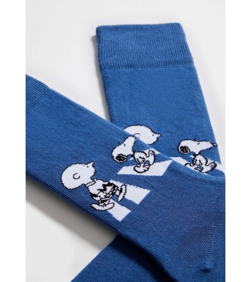 Be Snoopy Walk - Cute Organic cotton socks - Blue Besocks funny crazy cute cool best pop socks for women men