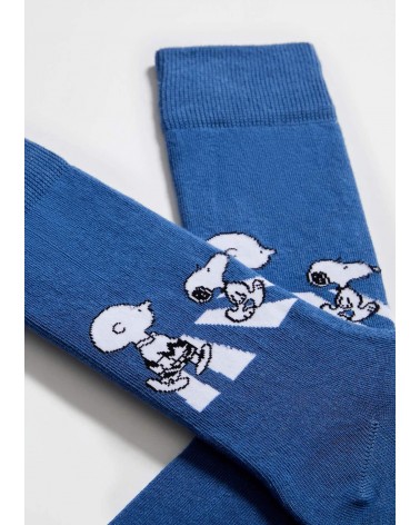 Be Snoopy Walk - Cute Organic cotton socks - Blue Besocks funny crazy cute cool best pop socks for women men